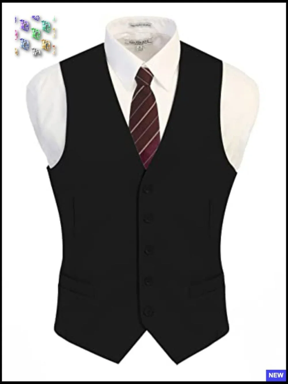 Classic Formal Suit Vest Elegant Business Casual Adjustable Fit V-Neck